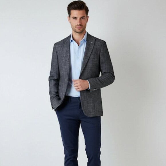 John Varvatos Charcoal Textured Blazer Size 34 - Picture 1 of 12